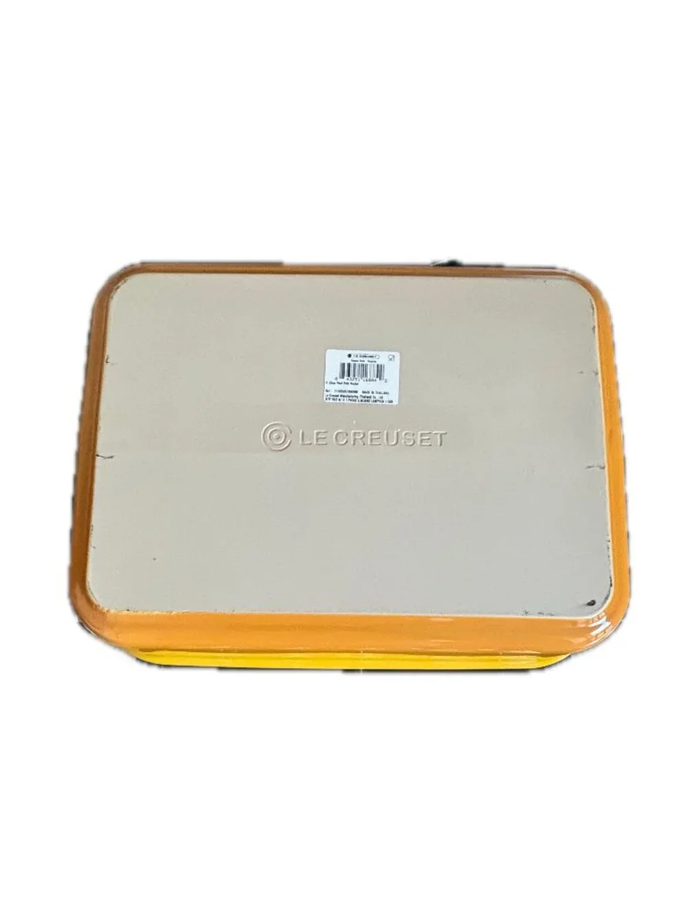 LE CREUSET Heritage Stoneware Rectangular Baking Dish 4-Qt Pan in Nectar NEW